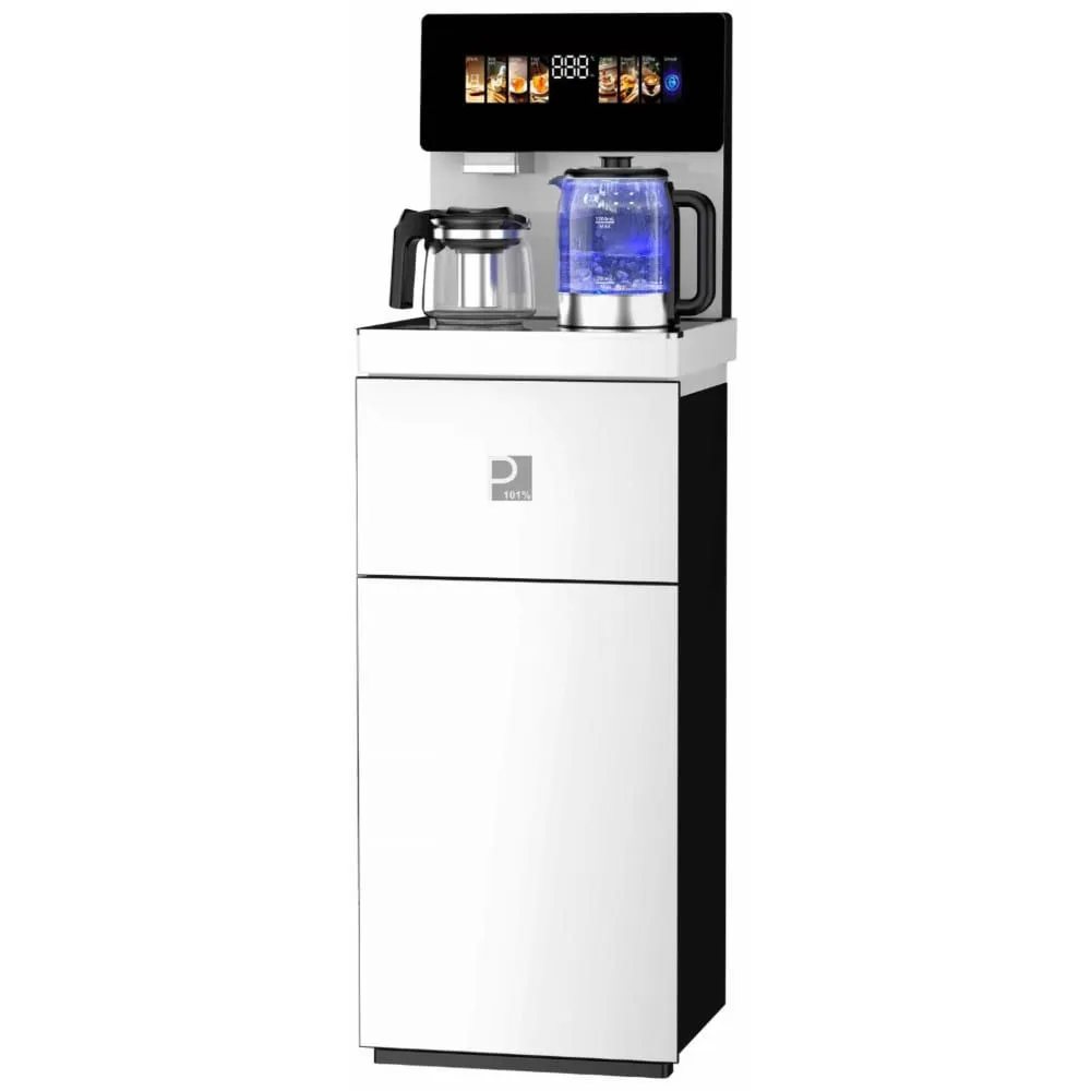 Purity Cold & Normal Bottom Loading Digital Water Dispenser with Tea Maker and Kettle , 2 Tabs White - PFK49