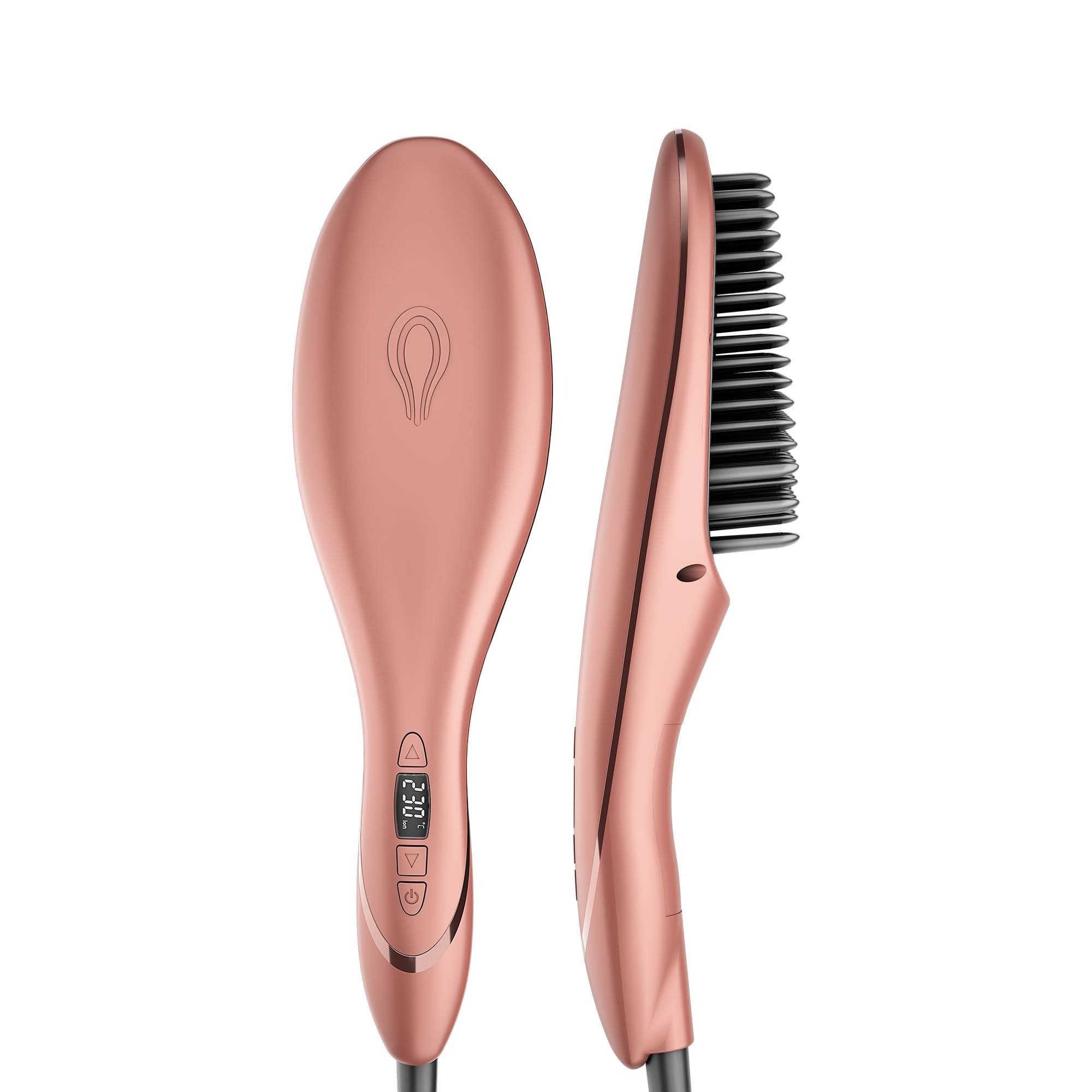 Rush Brush Hair Straightener 230 Celsius , Rose Gold - S3
