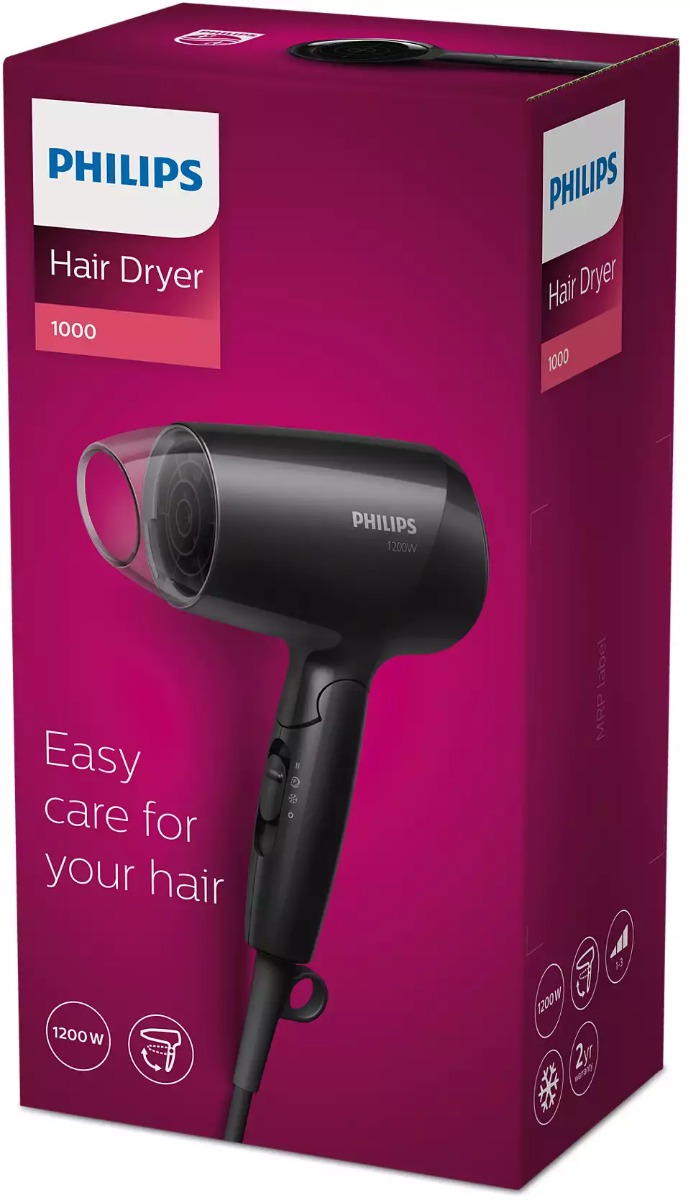 Philips EssentialCare Hair Dryer 1200 Watt , Black - BHC010/10