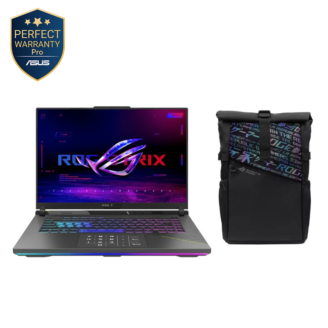 لاب توب اسوس روج ستريكس G16 2025 - G614FM-RV169W ، معالج ايه ام دي رايزن 9 9955HX 16 بوصة ، هارد 1 تيرا بايت SSD ، رام 16 جيجا بايت ، كارت شاشة انفيديا جي فورس RTX 5060 ،ويندوز 11 - رمادي اكليبس