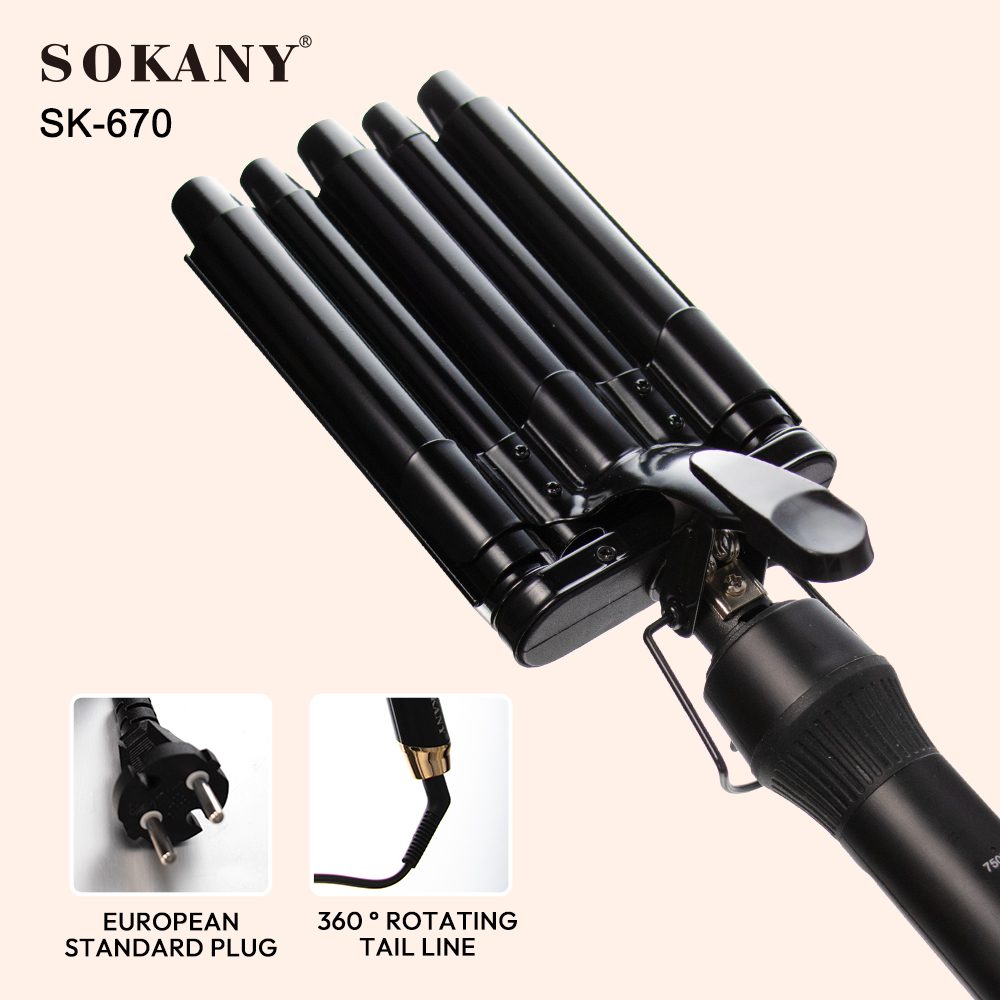 Sokany Hair Styler 1200 Watt 750 Fahrenheit , Black - SK-670