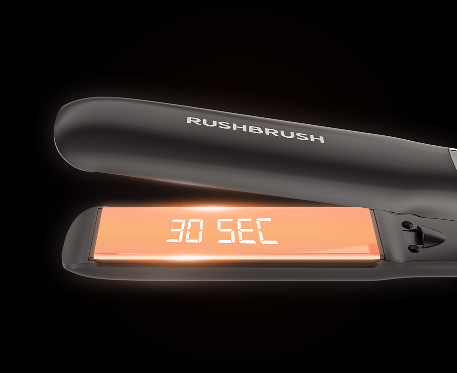 Rush Brush X2 Keratin PRO Hair Straightener 250 Celsius , Classic Black