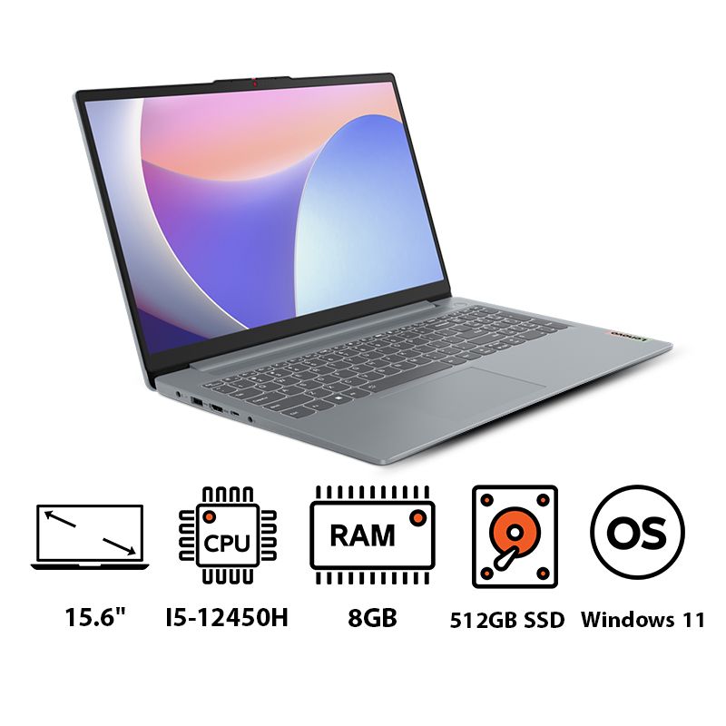 لاب توب لينوفو IdeaPad Slim 3 15ABR8 - مع حقيبة لاب توب مقاس 15.6 بوصة كاجوال - T210 ، معالج انتل كور I5-12450H 15.6 بوصة ، هارد 512 جيجا بايت SSD ، رام 8 جيجا بايت ، كارت شاشة انتل UHD جرافيكس ،ويندوز 11 - رمادي