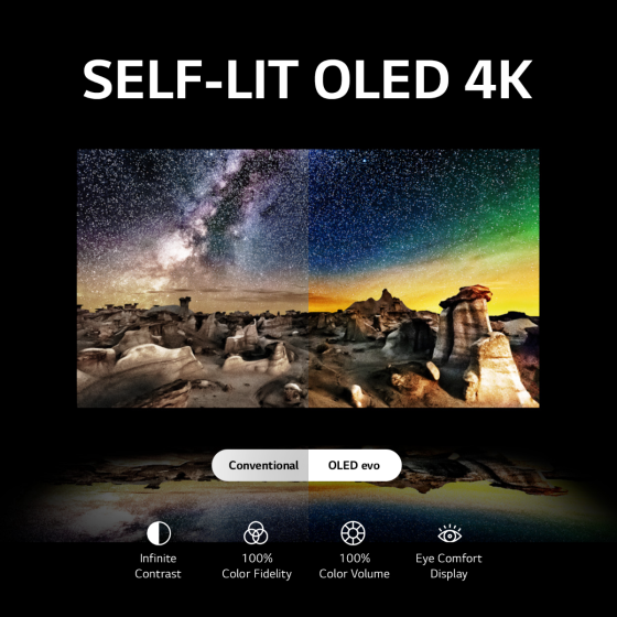 شاشة تلفزيون سمارت ال جي ، مقاس 55 بوصة ، OLED ، دقة 4K UHD ، بريسيفر داخلي