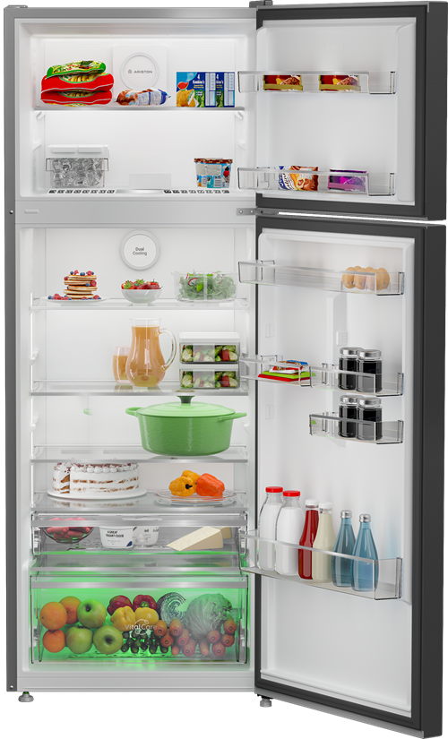 Ariston NoFrost Top Freezer Refrigerator , 455 Liter Inverter Motor , Dark Inox - ART70 F1452 DXDI