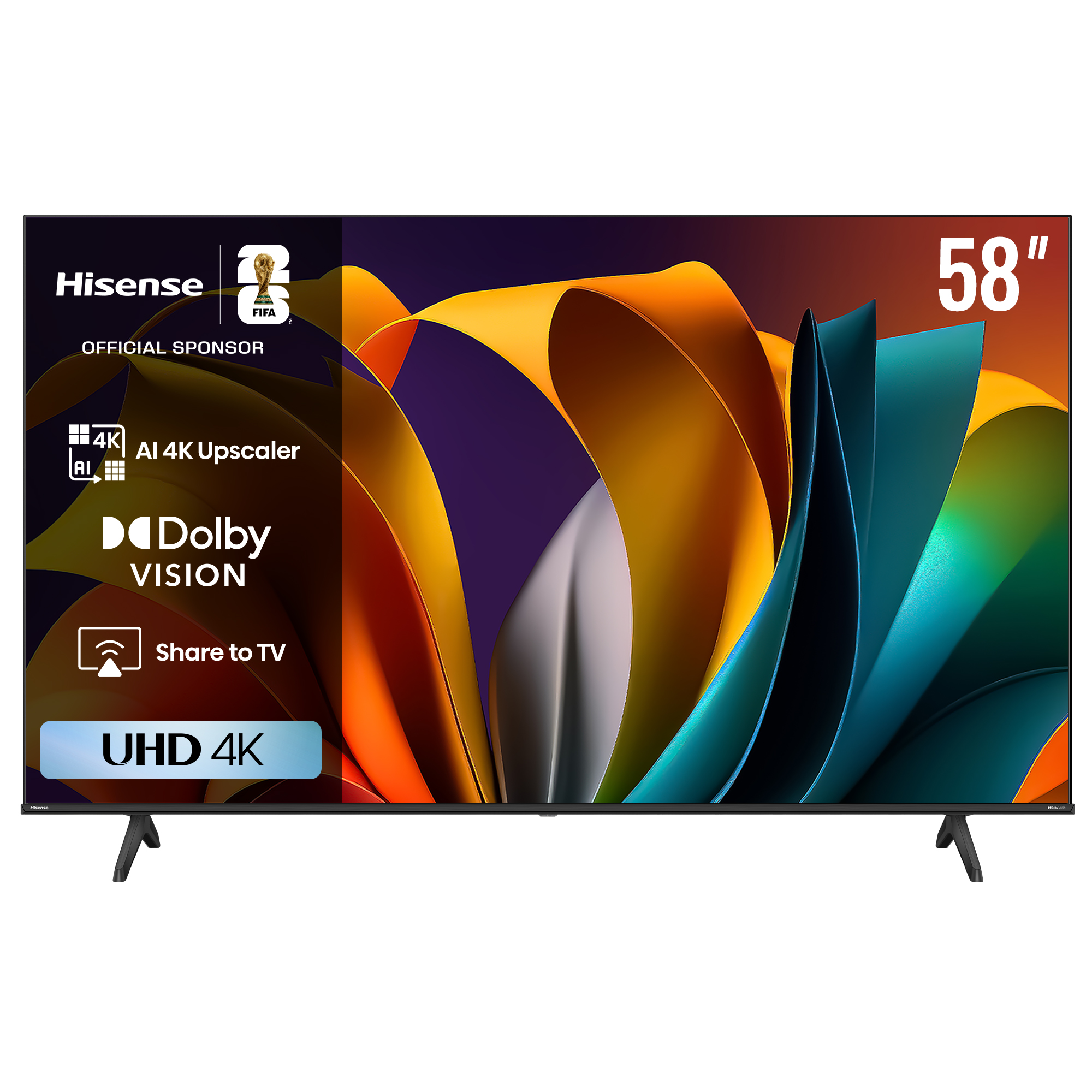 Hisense 58 Inch Smart TV , 4K UHD D LED