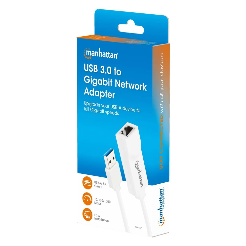 محول USB الى ايثرنت مانهاتن ،ابيض - 506847