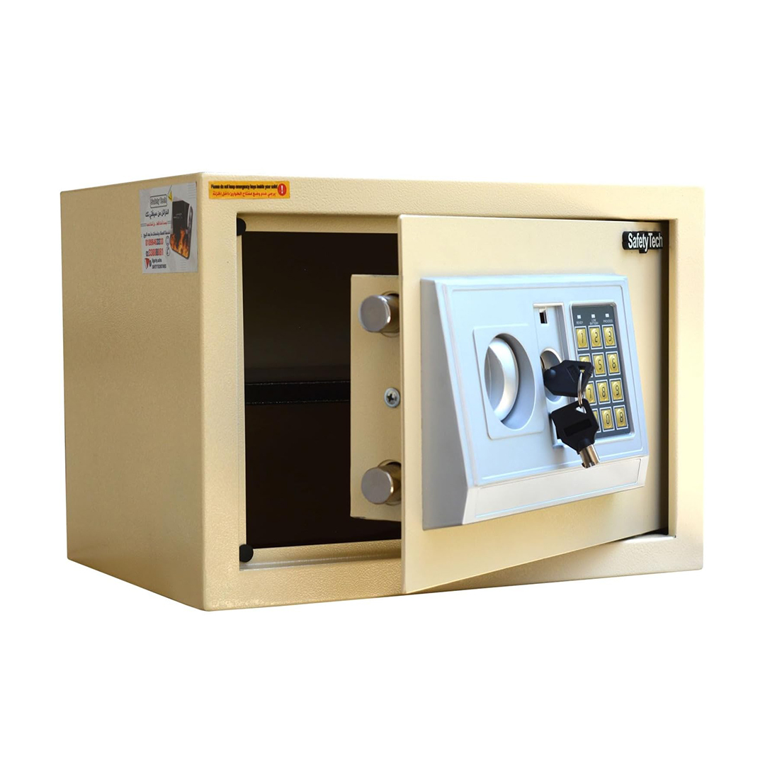 Safety Tech Digital Electronic with Key Lock Safe Box ,25 Liter ,Beige - GN25 EIA 607