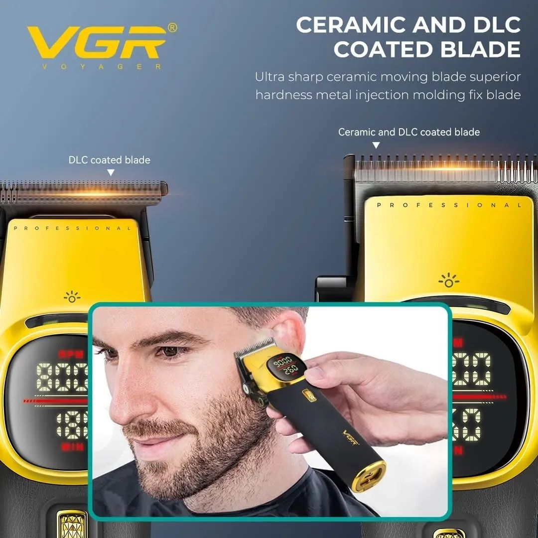 طقم قص الشعر في جي ار ، اسود واصفر - V-885 S2