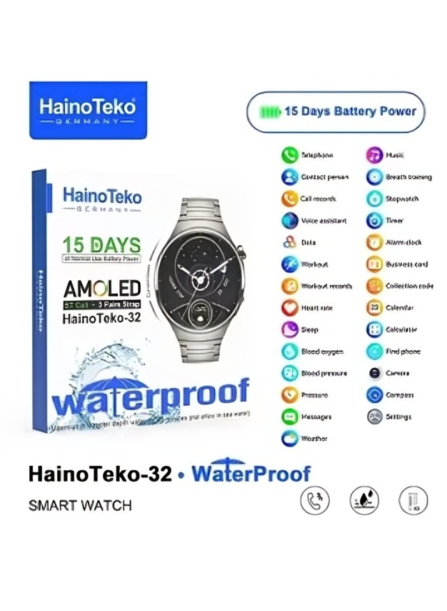 Haino Teko 32 Smart Watch , 2.2 Inch Silver
