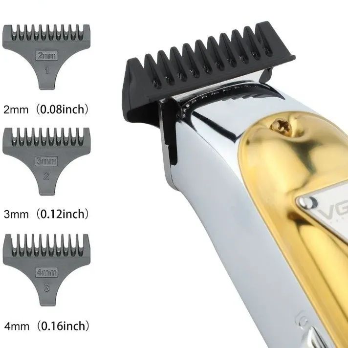 VGR Rechargeable Hair Clipper with Attachments , Silver Gold - V-967