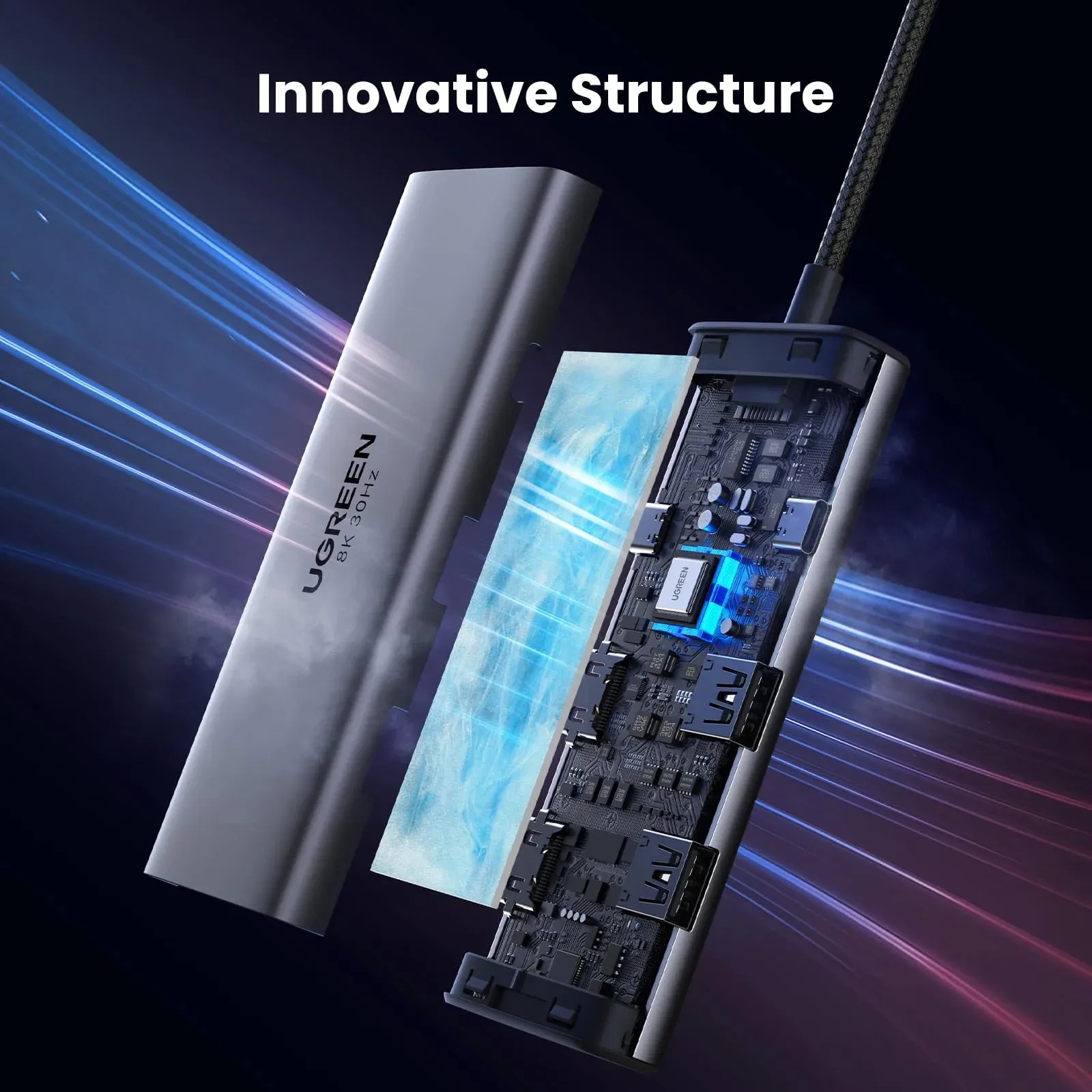 موزع USB متعدد المنافذ يوجرين ريفودوك 206 - 15852 CM498