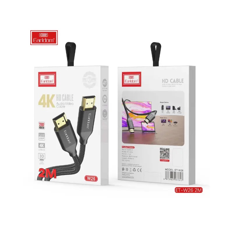 Earldom HDMI Cable ,2 Meter ,Black - W26
