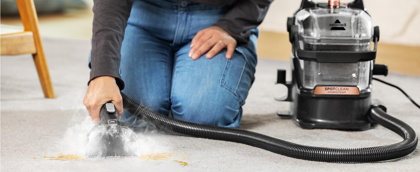 Bissell Spotclean Hydrosteam Bagless Carpet Cleaner Black - 3700E