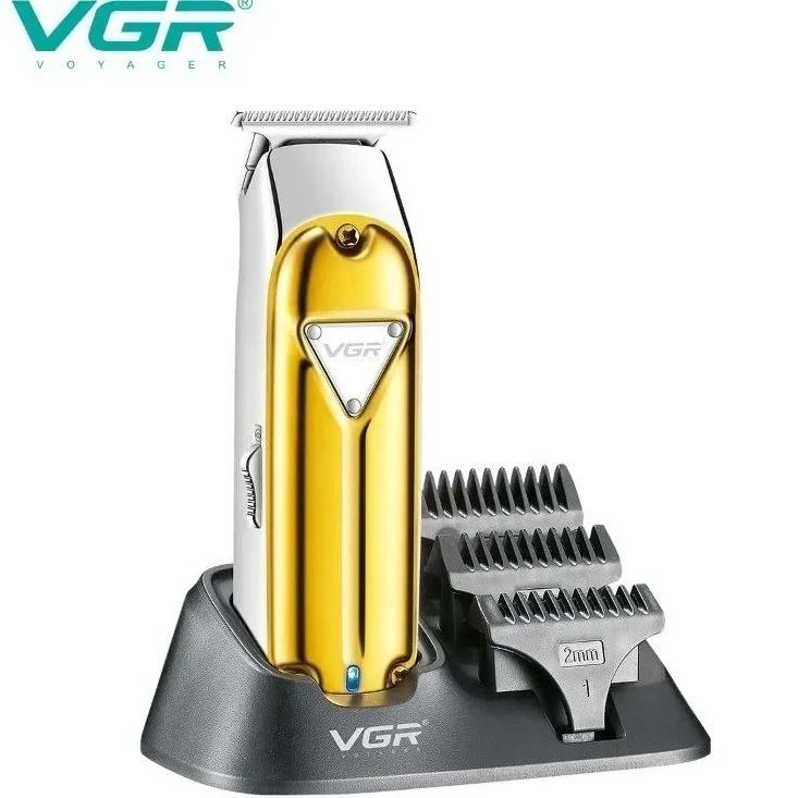 VGR Rechargeable Hair Clipper with Attachments , Silver Gold - V-967