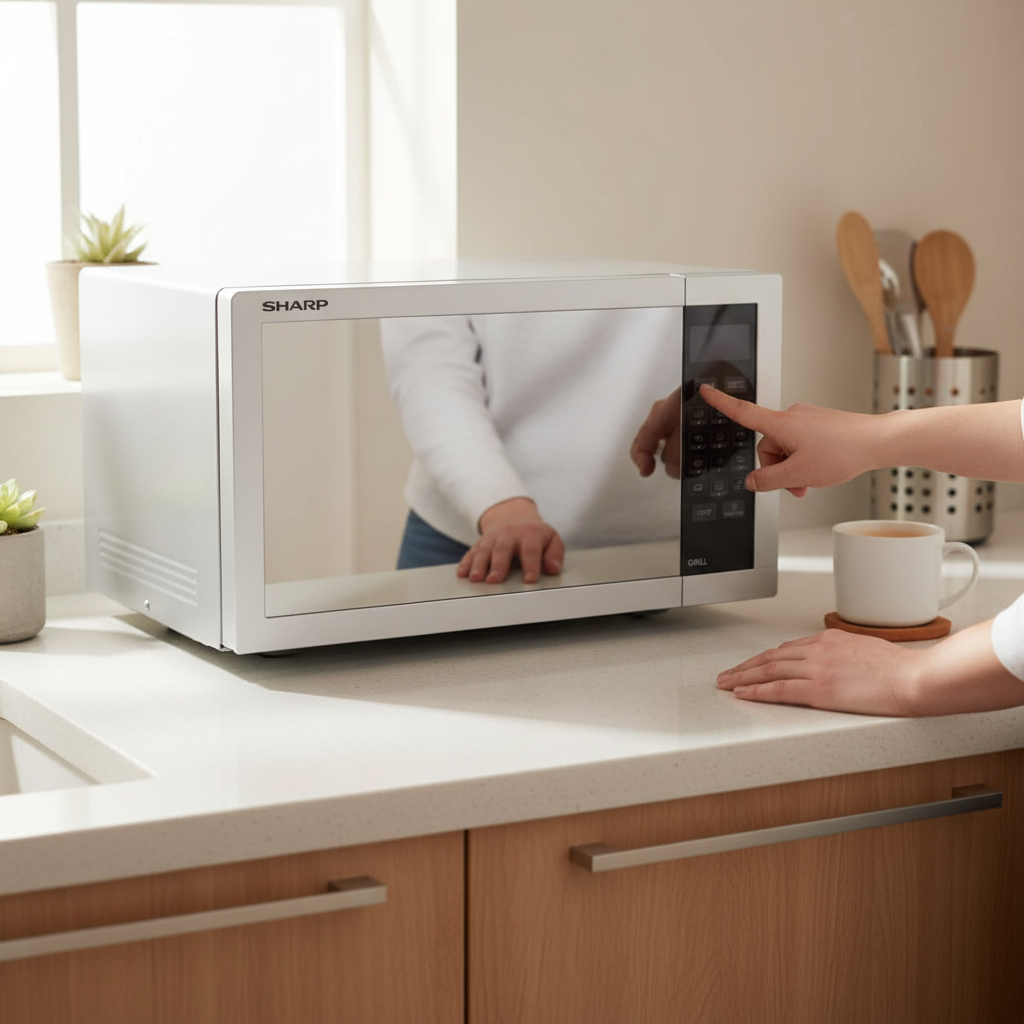Sharp Microwave With Grill , 34 Liter 1100 Watt , Silver - R-77At-St