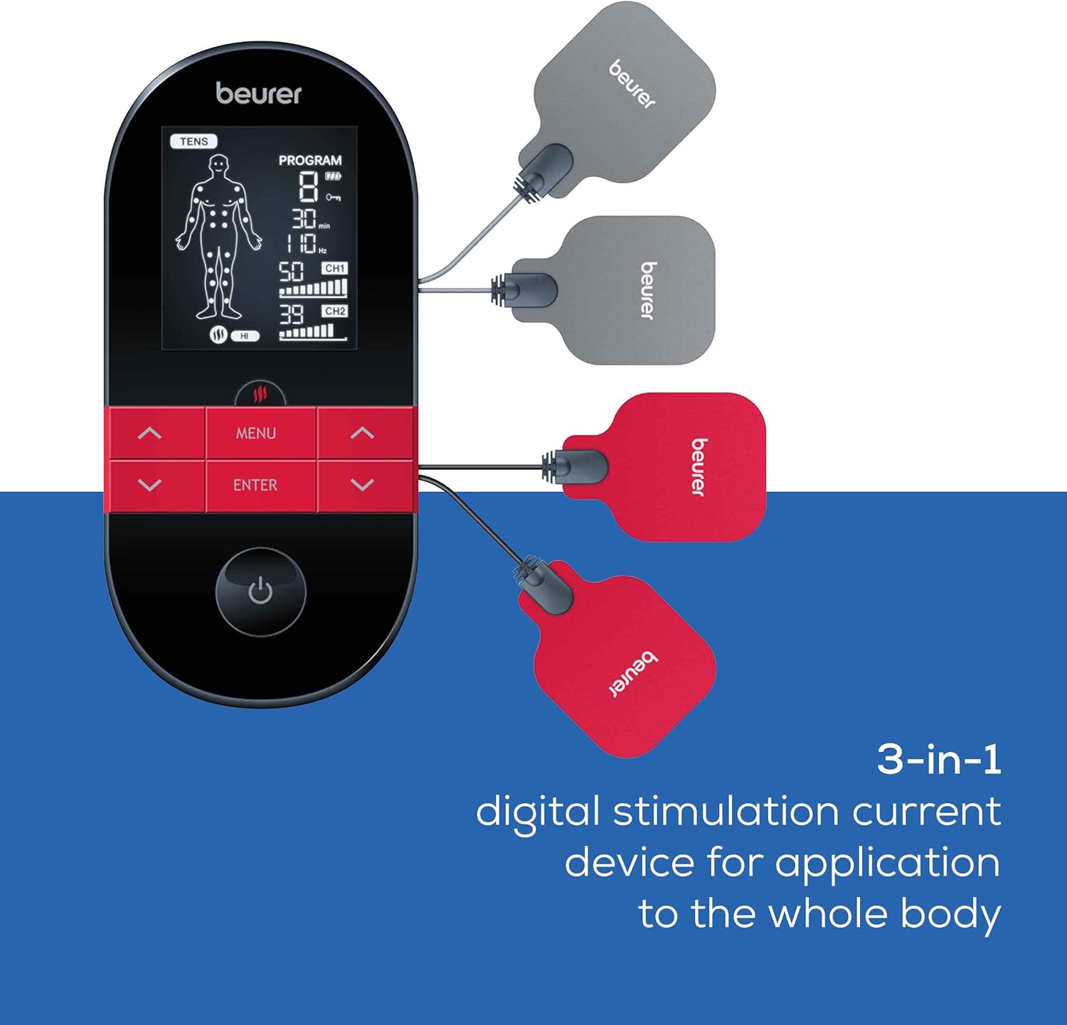 Beurer Rechargeable battery Digital TENS/EMS Device , Black Red - EM 59