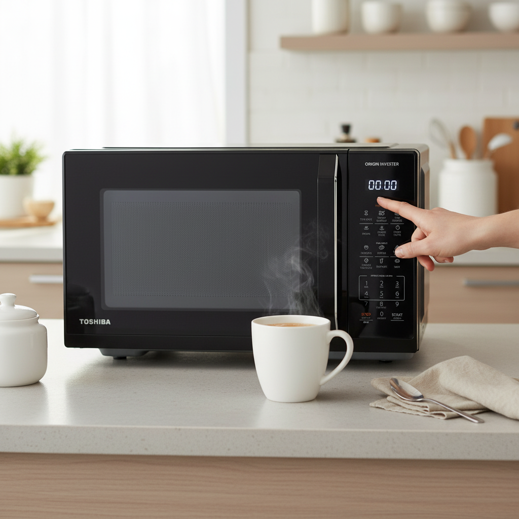 Toshiba Solo Microwave , 25 Liter 900 Watt , Mirror Black - MW3-EM25PEI(BK)