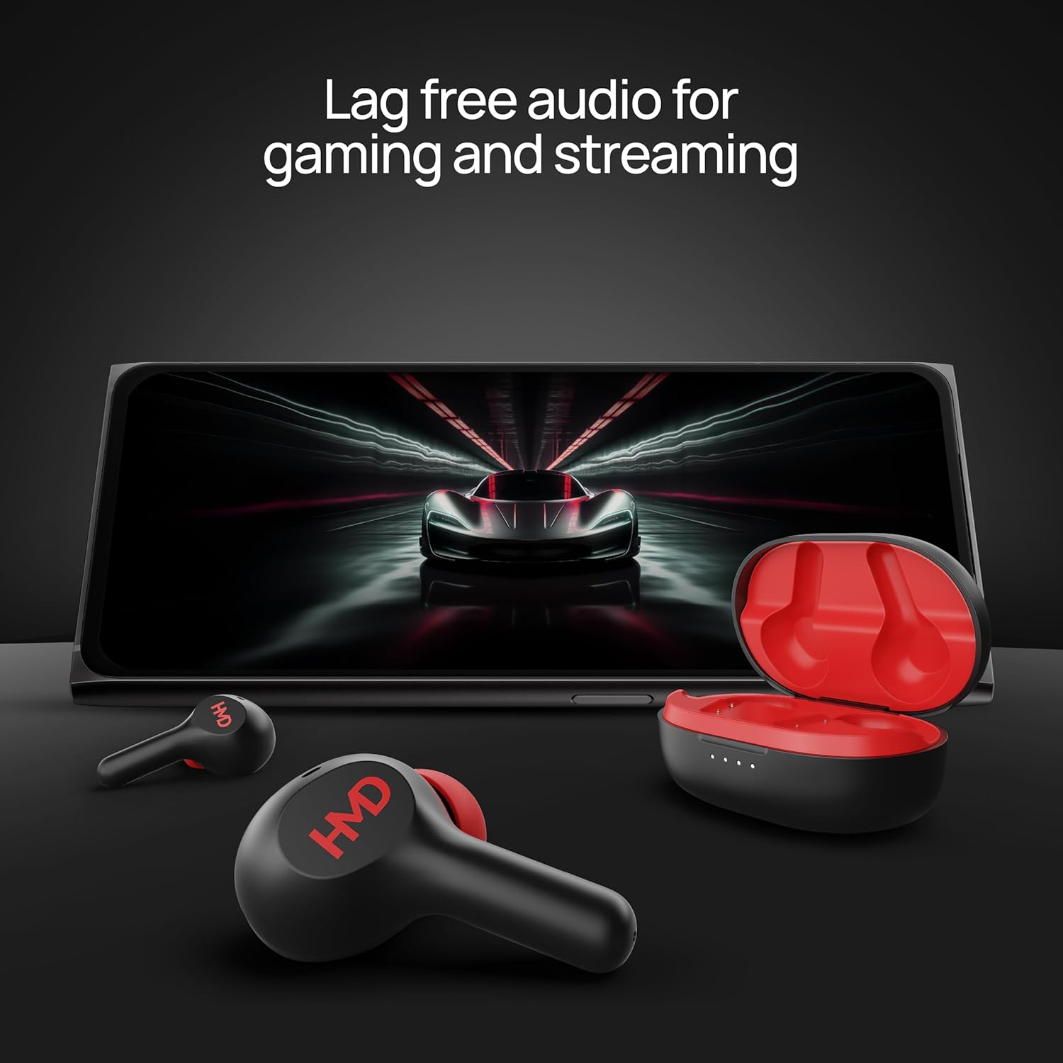 ايربودز اتش ام دي DUB P50 ، بخاصية إلغاء الضوضاء المحيطة ، اسود