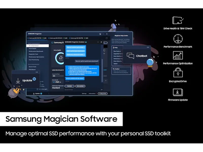 Samsung 990 PRO w/ Heatsink Internal SSD , 1 Terabyte M.2 2280 - MZ-V9P1T0CW