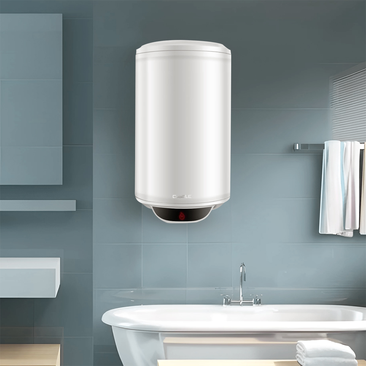 سخان كهرباء كاسيل ، سعة 80 لتر ، ابيض - WH1080W