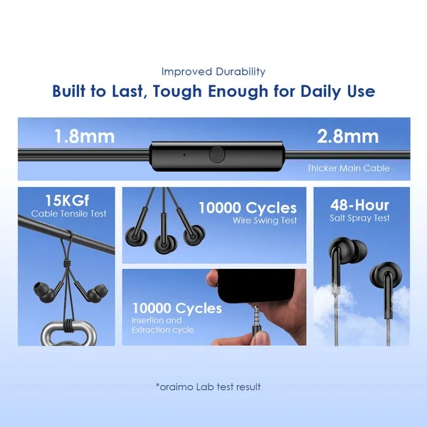 سماعة أذن سلكية اورايمو كونش 2 نيو ، اسود - OEP-320S