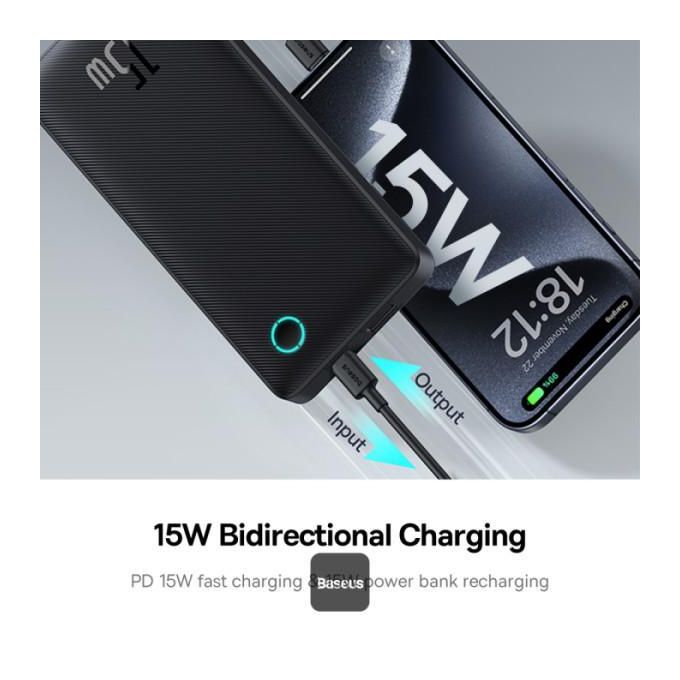 Baseus Airpow Lite Wired Power Bank , 10000 mAh 2 Ports , Cosmic Black , P10067500123-00