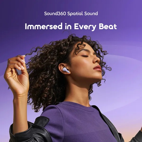 Oraimo SpaceBuds Lite Earbuds , AI Call Noise Cancellation , Digital Lavender - OTW-324