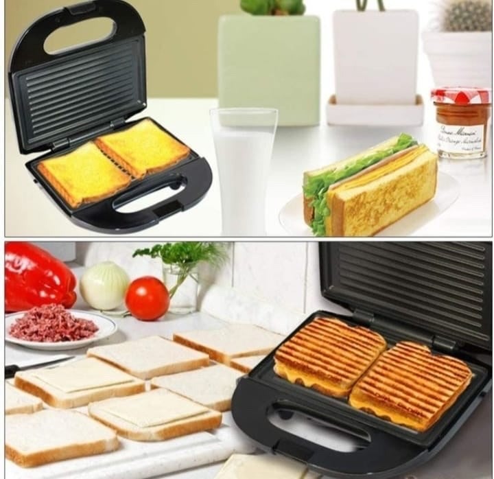 Sokany Sandwich Maker 750 Watt Silver Black - KJ-108