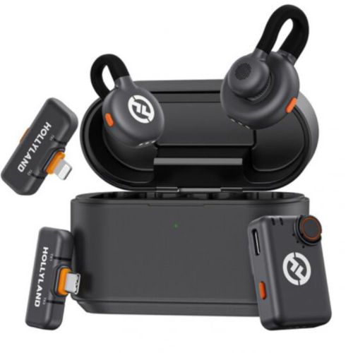 Hollyland M2S Ultimate Combo Wireless Lavalier Microphone , Space Grey