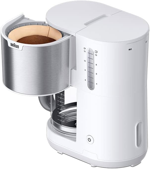 Braun PurShine Drip Coffee Maker , 10 cups 10 Cups 1000 Watt , White - KF1500