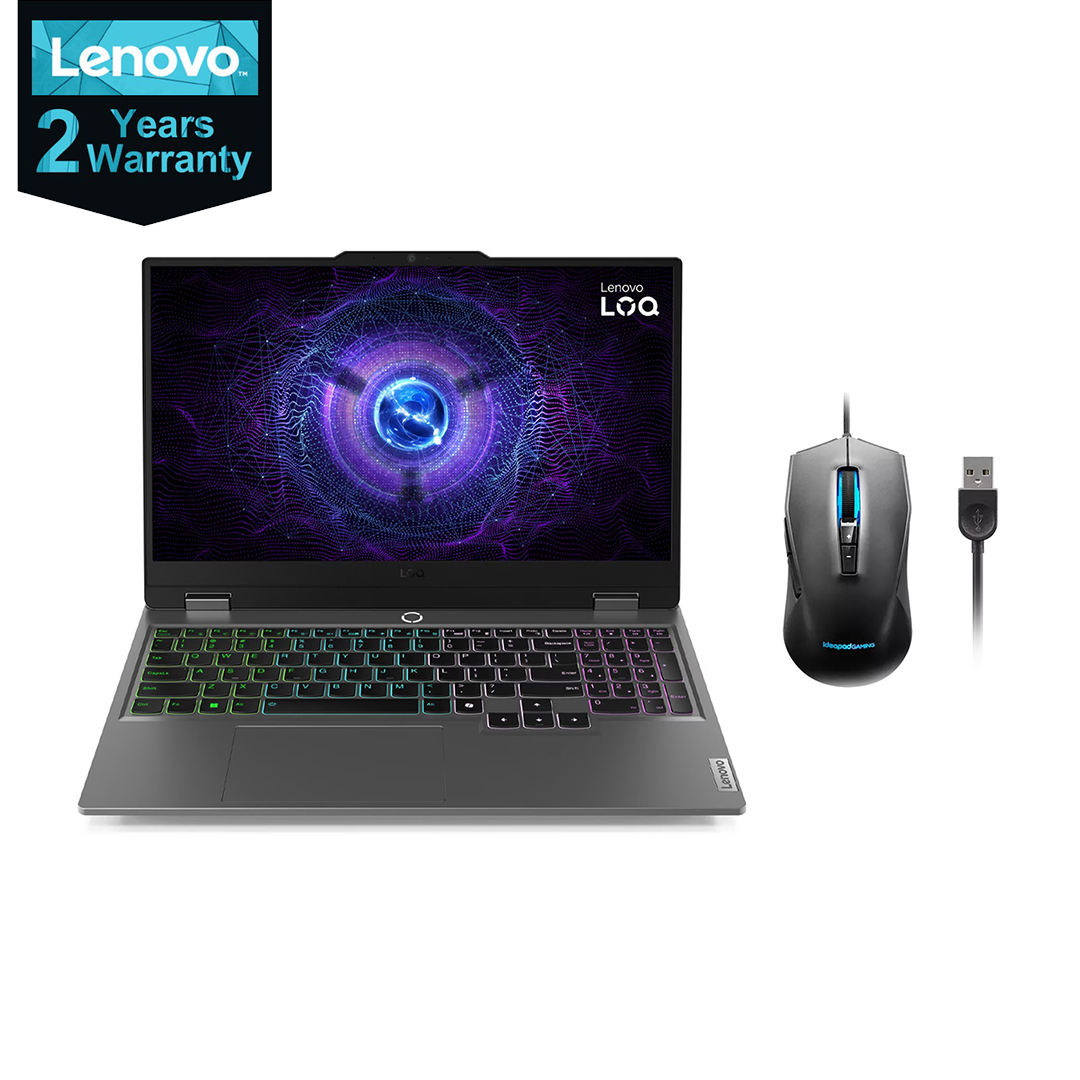لاب توب لينوفو LOQ 15IRX9 - 83DV012AED ، معالج انتل كور i5-13450HX 15.6 بوصة ، هارد 512 جيجا بايت SSD ، رام 16 جيجا بايت ، كارت شاشة انفيديا جي فورس RTX 3050 ،فري دوس - رمادي لونا