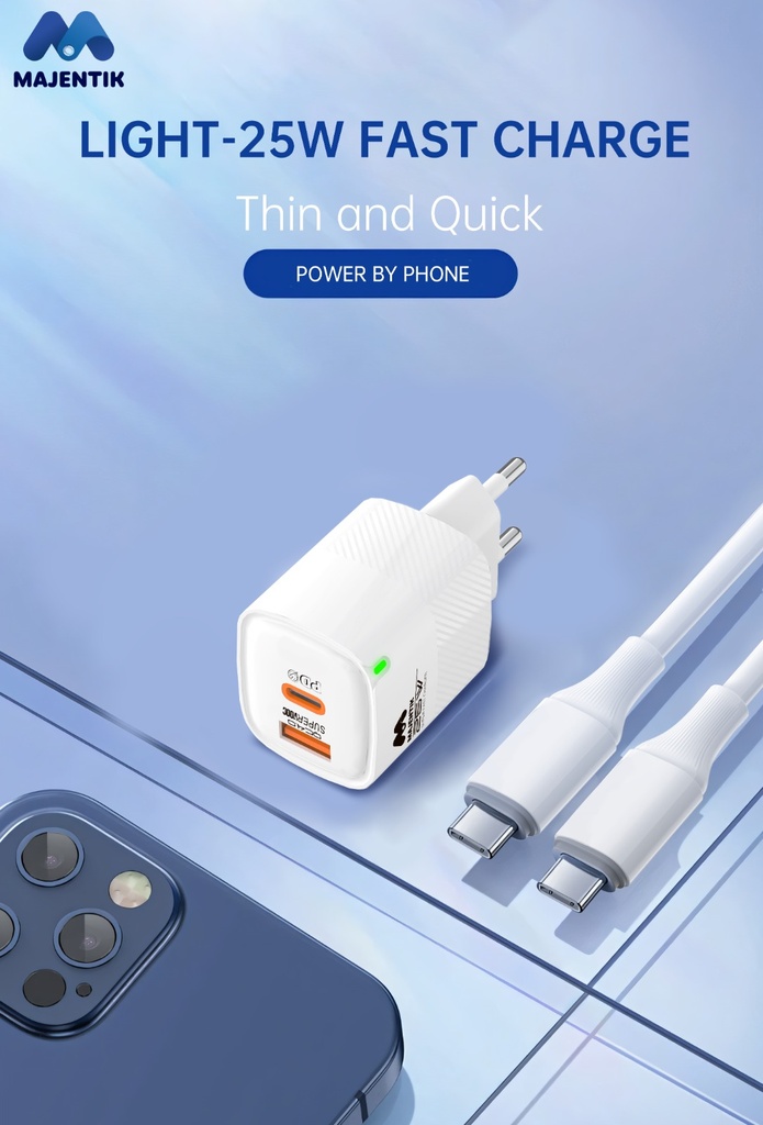 شاحن ماجينتك Type C ، قدرة 25 وات ، ابيض