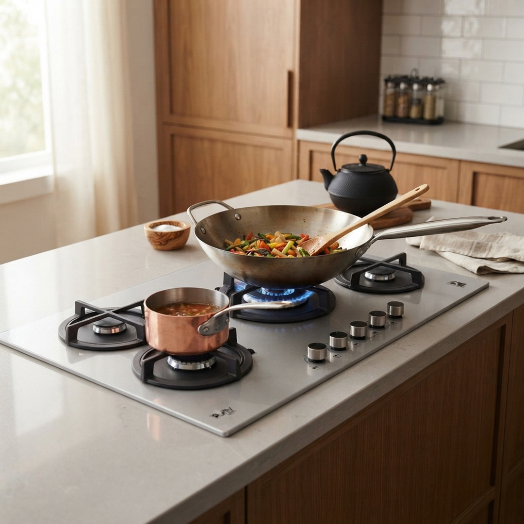 Purity Gas Gas Built-in Hob ,90 Centimeter 5 Burners ,Silver - HPT911