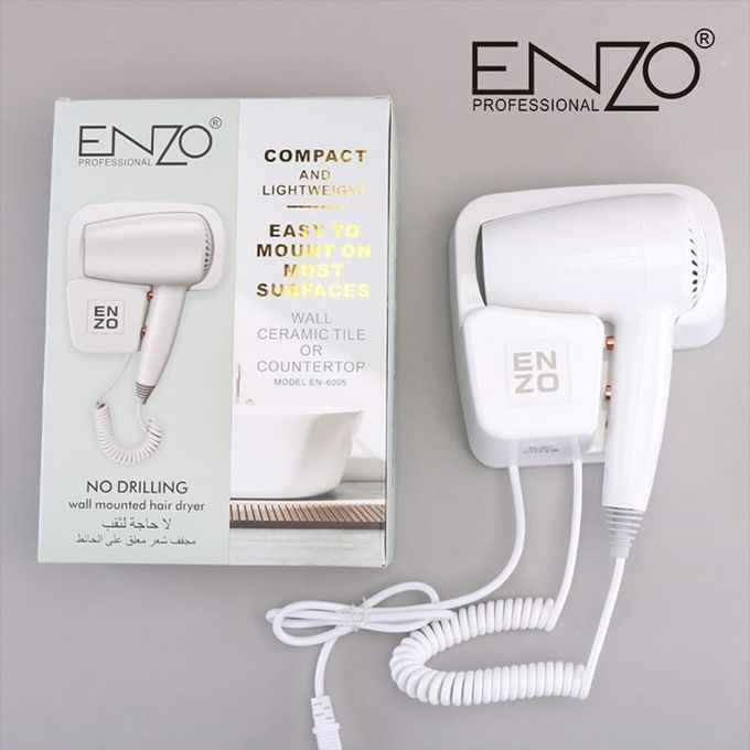 Enzo Hair Dryer 1600 Watt , White - EN-6005