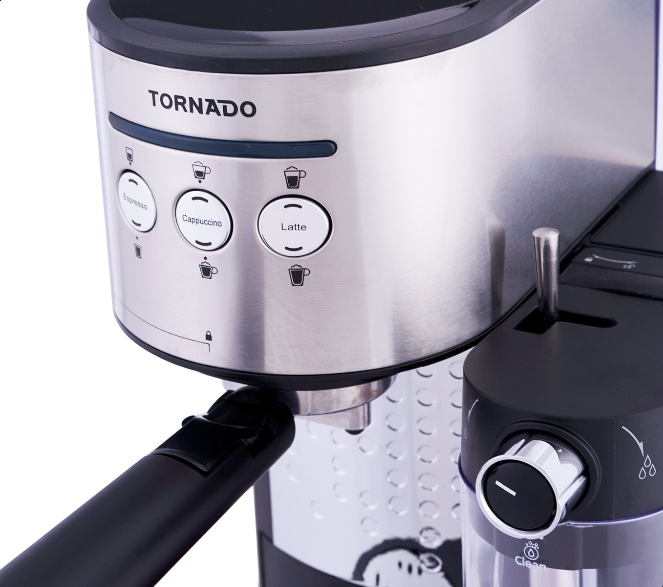 Tornado Coffee Machine , 1.2 Liter 2 Cups 1470 Watt , Black Stainless Steel - TCM-14125