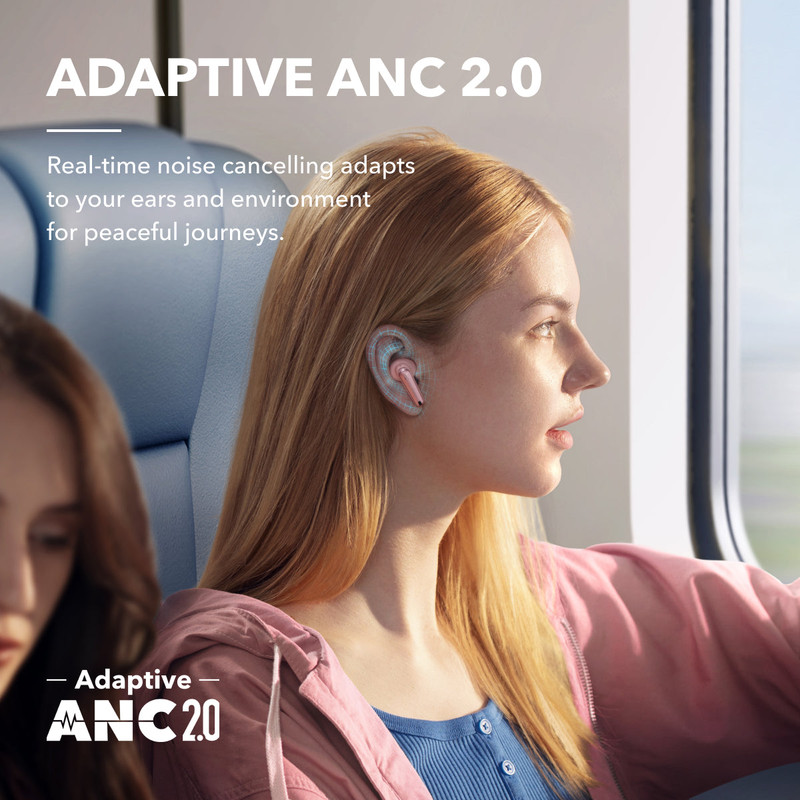 Anker Soundcore Liberty 4 NC Earbuds , Noise Cancellation , Pink