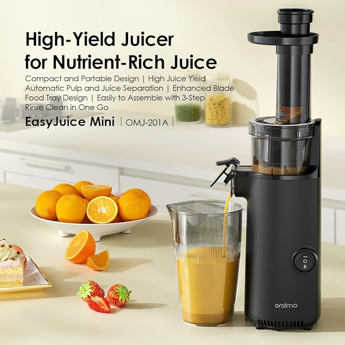 Oraimo EasyJuice Mini Portable Slow Juicer , 500 milliliter 130 Watt Black - OMJ-201A