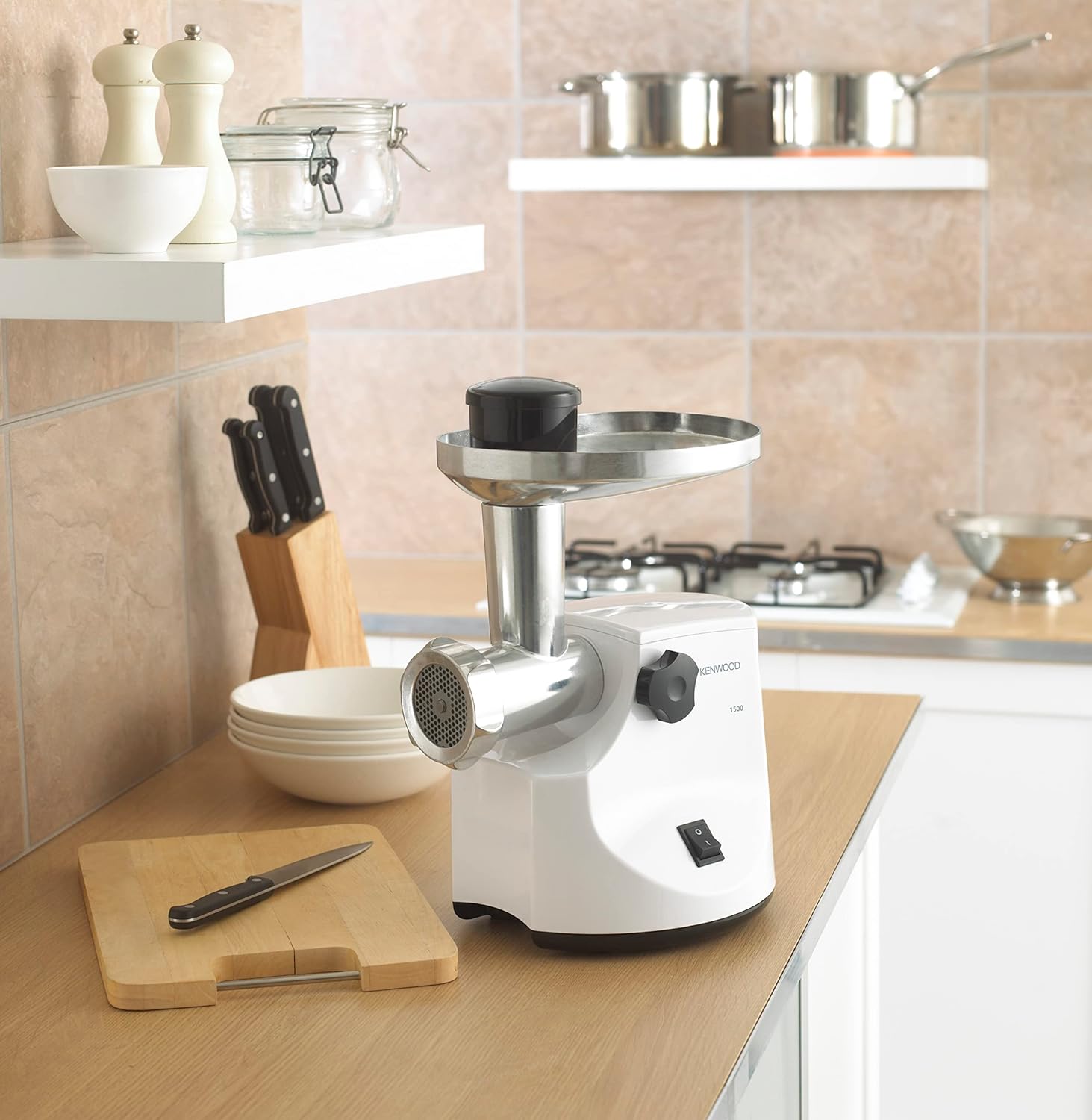Kenwood Pro 1500 Meat Mincer 1500 Watt , White - MG470