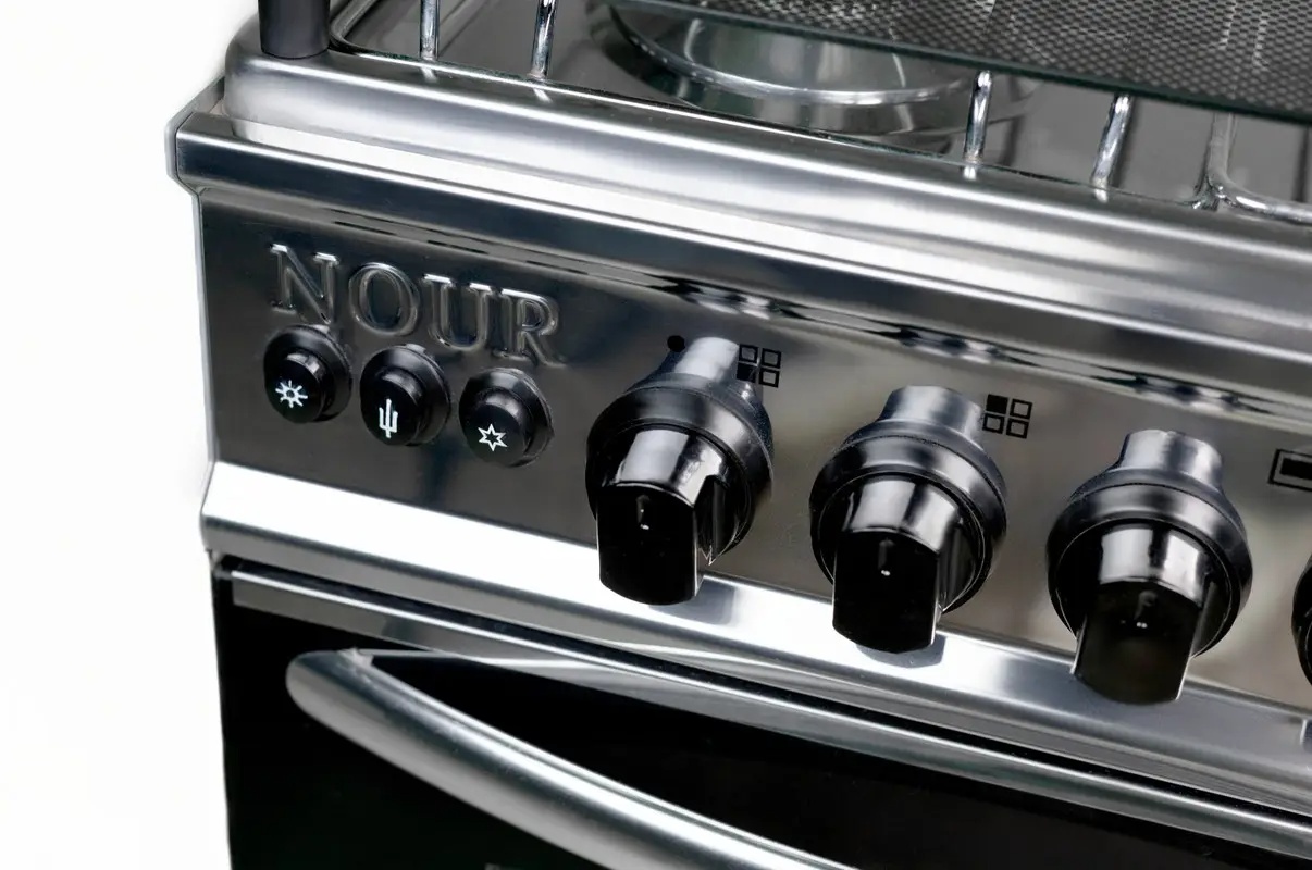 Nour Gas Cooker , 4 Burners , Silver - GC-SC544-Cu