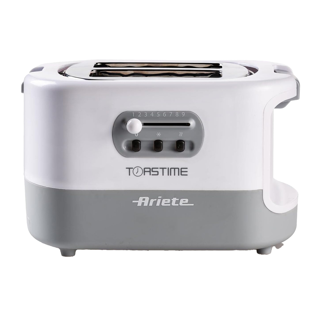 Ariete Toastime Toaster , 2 Slices 700 Watt White Grey - 0159/00