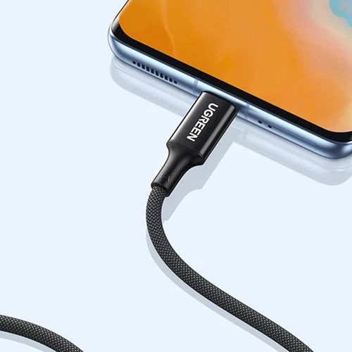 كابل شحن Type C يوجرين ، طول 1 متر ، اسود - US557