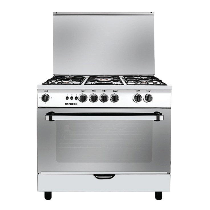 Fresh Gas Cooker , 5 Burners , Stainless Steel - 6272