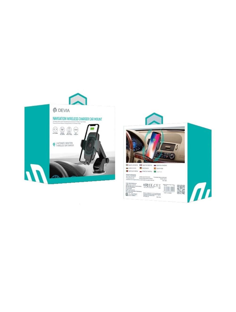 شاحن سيارة لاسلكى ديفيا ، قدرة 10 وات ، 12 فولت ، اسود - EA195