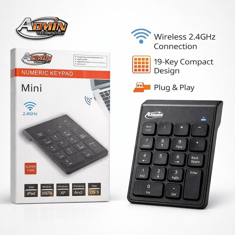 Admin Wireless Numeric Keypad , Black