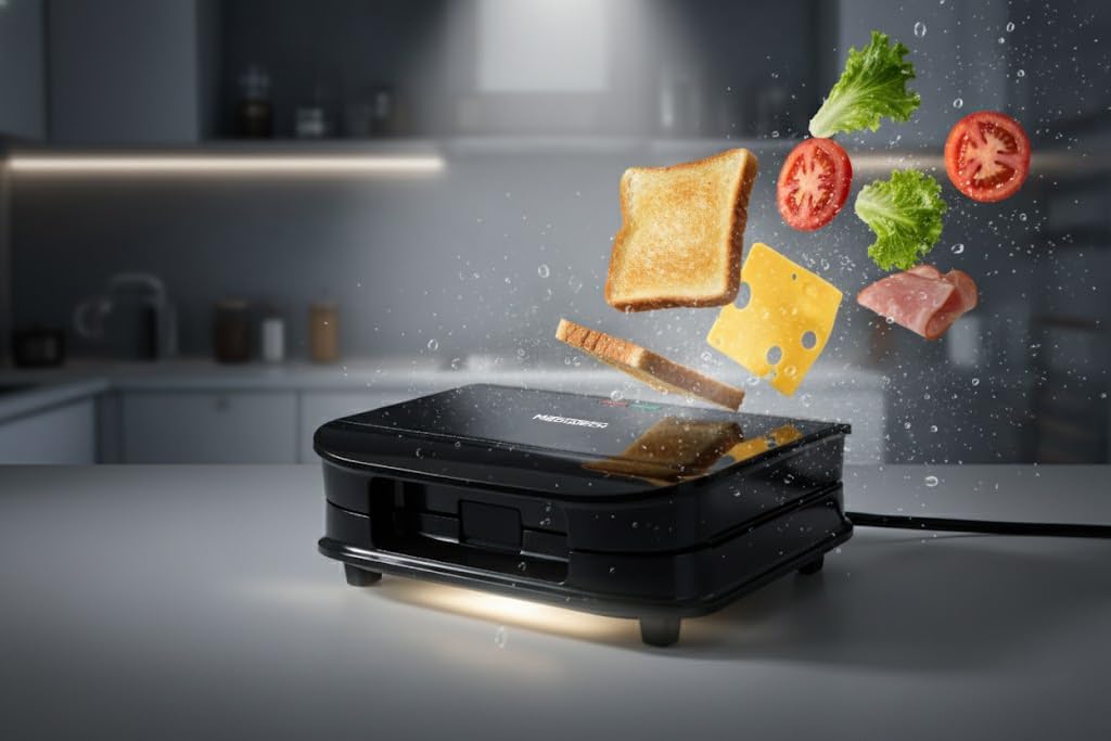 Mediatech Sandwich Maker 700 Watt Black - MT-SM209
