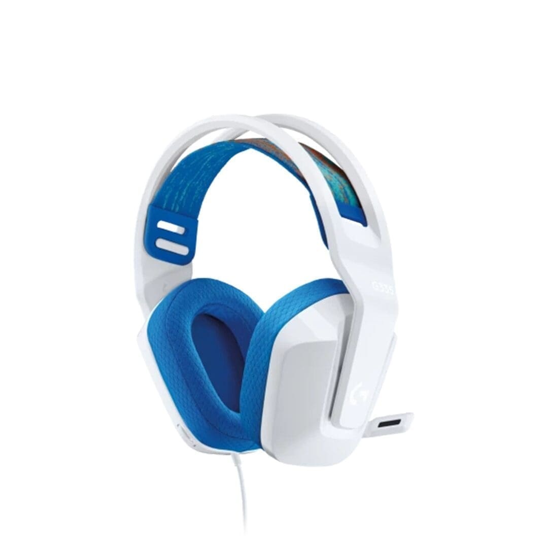 Logitech G335 Wired Gaming Headset with Microphone , White Blue