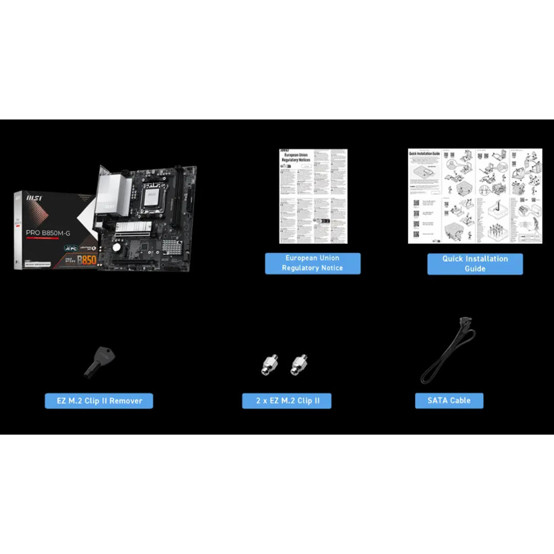 ماذر بورد ام اس اي برو B850M-G ، ايه ام دي ، mATX - اسود