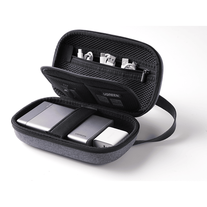 Ugreen Storage Case forChargers, mouse, earphones, hard drives, Power banks, flash drives, memory cards, and more ,Grey - LP152