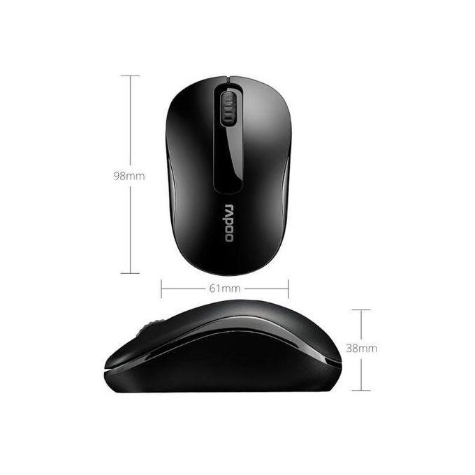 Rapoo M10 Plus Wireless Optical Mouse , Black